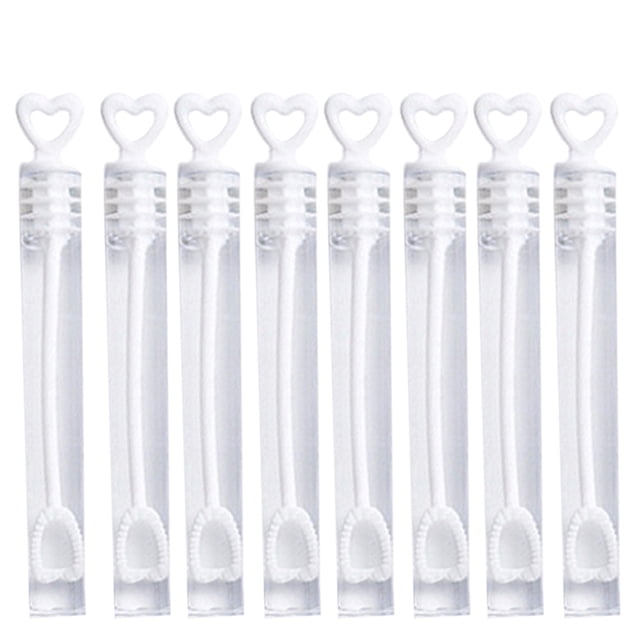 SHISUYAN 48Pcs Heart Shape Bubble Tubes Plastic Toy for Kids and Guests