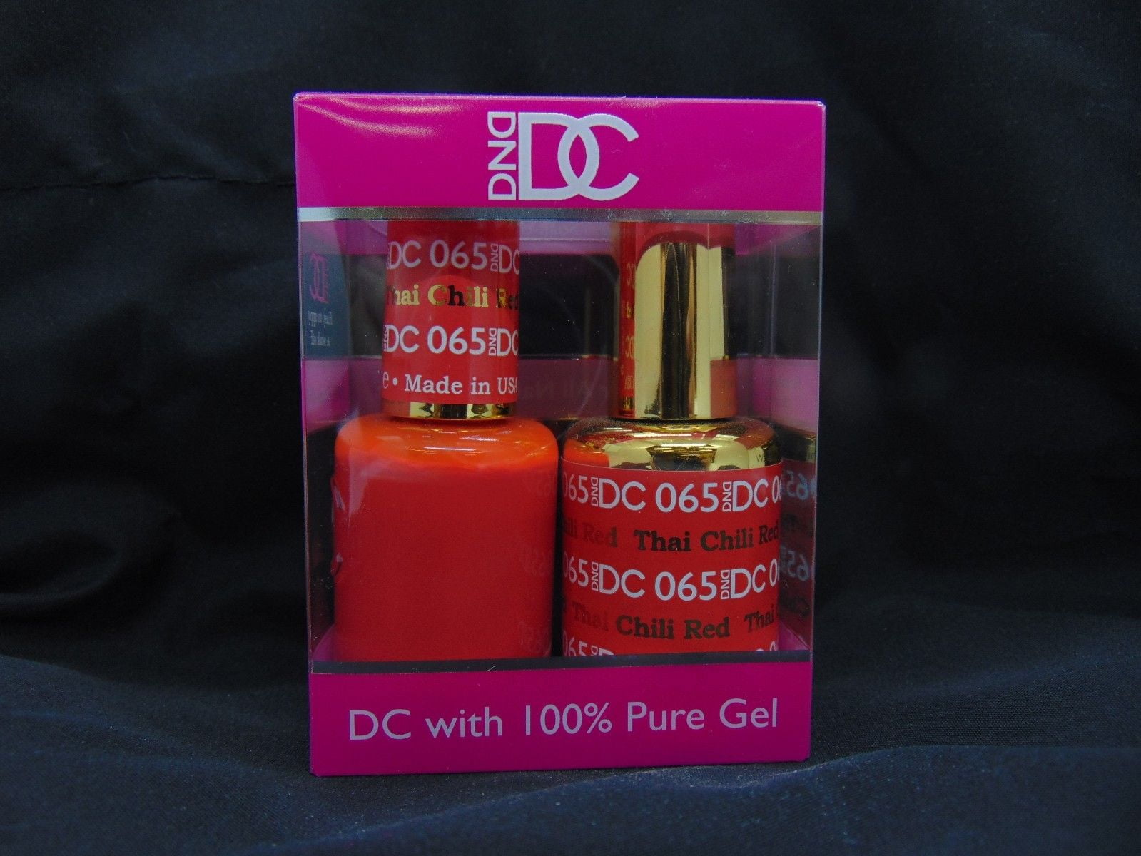 DND DC Duo Soak off Gel & Matching nail polish, 065 Thai Chili Red