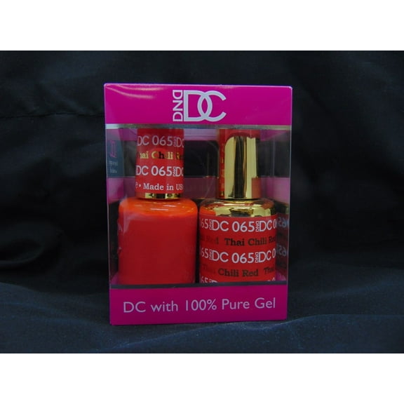 DND - DC Duo Soak off Gel & Matching nail polish, #065 - Thai Chili Red