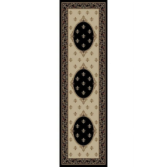 Concord Global 63127 7 ft. 10 in. x 9 ft. 10 in. Jewel F.Lys Medallion - Ivory