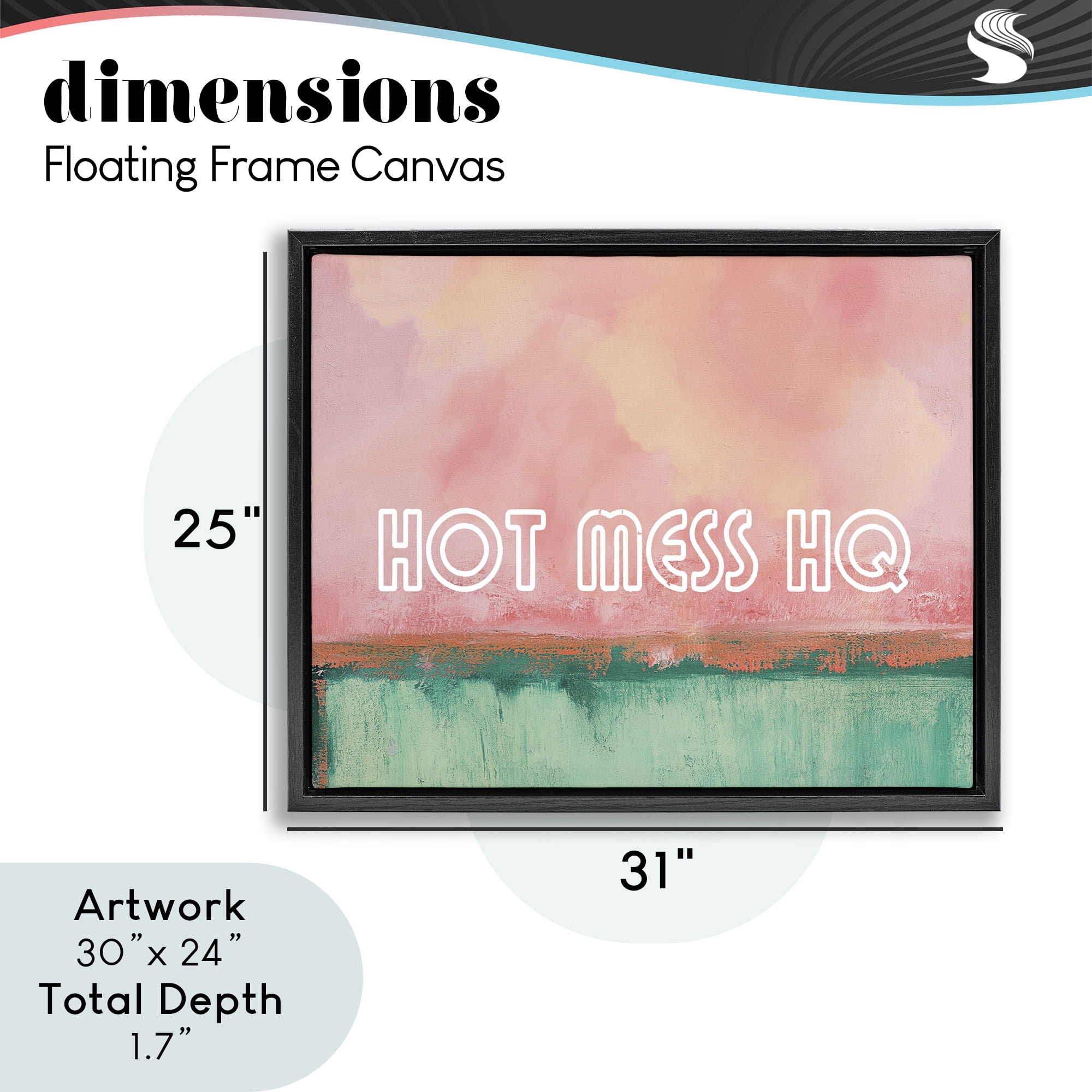 Stupell Industries Hot Mess Headquarters Black Framed Floater Canvas Wall Art, design by Gina Kelly