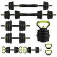 thumbnail image 1 of Ensemble d'Haltères Réglables 4 en 1, Poids d'Haltères Réglables 44/66/88 Lb Ensemble de Poids Libres avec Connecteur Utilisé comme Barre, Kettlebells, Support de Pompes, Rond, 1 of 8