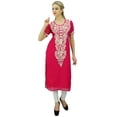 thumbnail image 3 of Bimba Georgette Designer Embroidered Kurtis Tunic Top Indian Straight Blouse, 3 of 8