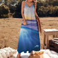 thumbnail image 2 of Bright Sunshine Through Deep Blue Sea Design Sleeveless Dress Woman Fashion Long Dresses Women's Summer Suit Dress 2025, 2 of 7