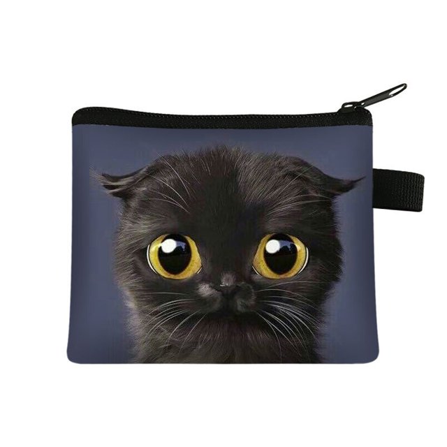 Monedero de gato de dibujos animados para mujer, tarjetero, monedero de cambio hecho a mano, carteras pequeñas, bolso de embrague con cremallera, Mini billetera de gato, nuevo LIUWENJING unisex