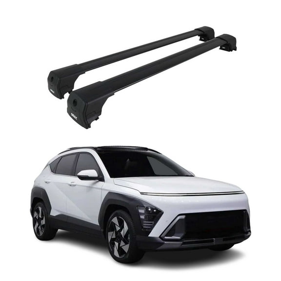 Alu Roof Racks Cross Bars Luggage Carrier for Hyundai Kona 2024-2025 Black 2Pcs