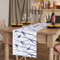 thumbnail image 2 of Table Runners 70 Inches Long Dress Scarves, Navy Blue Branches Birds Farmhouse Coffee/Dining/Kitchen Table Decor, Holiday Table Runner, Abstract Forest Silhouettes 13x70 Inch, 2 of 9
