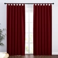 thumbnail image 2 of Cortinas opacas Laklulu - Cortina roja para sala de estar, decoración de ventanas, bloque luminoso, anti-UV, opaca para el hogar, dormitorio, puerta, ahorro de energía, L 140 x H 220 cm, 2 piezas,, 2 of 8