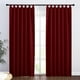 thumbnail image 2 of Cortinas opacas Laklulu - Cortina roja para sala de estar, decoración de ventanas, bloque luminoso, anti-UV, opaca para el hogar, dormitorio, puerta, ahorro de energía, L 140 x H 220 cm, 2 piezas,, 2 of 8