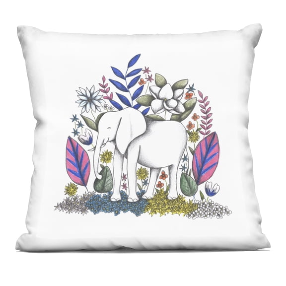 Stupell Industries Elephant in Midst of Flowers Decorative Printed Throw Pillow, design by Cecilia Battaini