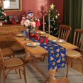 thumbnail image 2 of Gingerbread Christmas Decorations Blue Table Runner Pink Tree Glitter Xmas Winter Candy Cane Holiday Kitchen Dining Merry Christmas Table Decor 13x72 Inch, 2 of 5