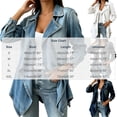 thumbnail image 5 of WAGUTH Women's Open Front Denim Jacket Lapel Long Sleeve Asymmetrical Hem Lightweight Jean Coat with Side Pockets for Casual Daily Wear, 5 of 6