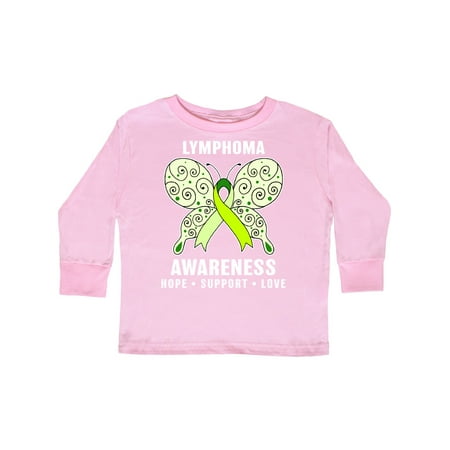 

Inktastic Lymphoma Awareness Hope Support and Love Gift Toddler Boy or Toddler Girl Long Sleeve T-Shirt