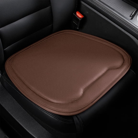 Ventilated Leather Car Seat Cushion for Driver's Comfort, Four-Season Breathable Pad, 46x46x1cm, Red/Gray/Coffee/Beige