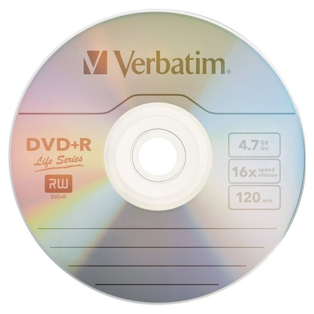 Resignación habla horizonte Verbatim Life Series DVD+R 4.7GB 16x Recordable Blank Disc 100 Pack Spindle  - Walmart.com