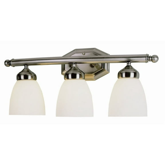Bel Air Lighting Ashlea 3-Light Brushed Nickel Bath Light Trans Globe