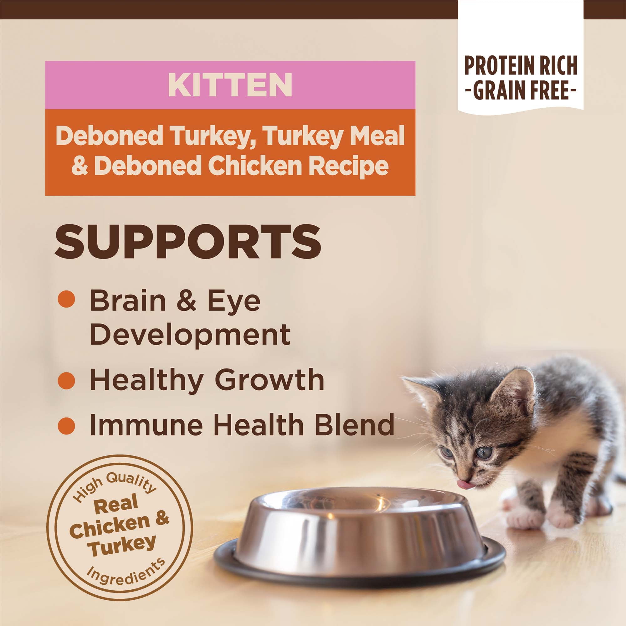 Wellness CORE Grain-Free Kitten Formula Dry Cat Food, 5 Pound Bag