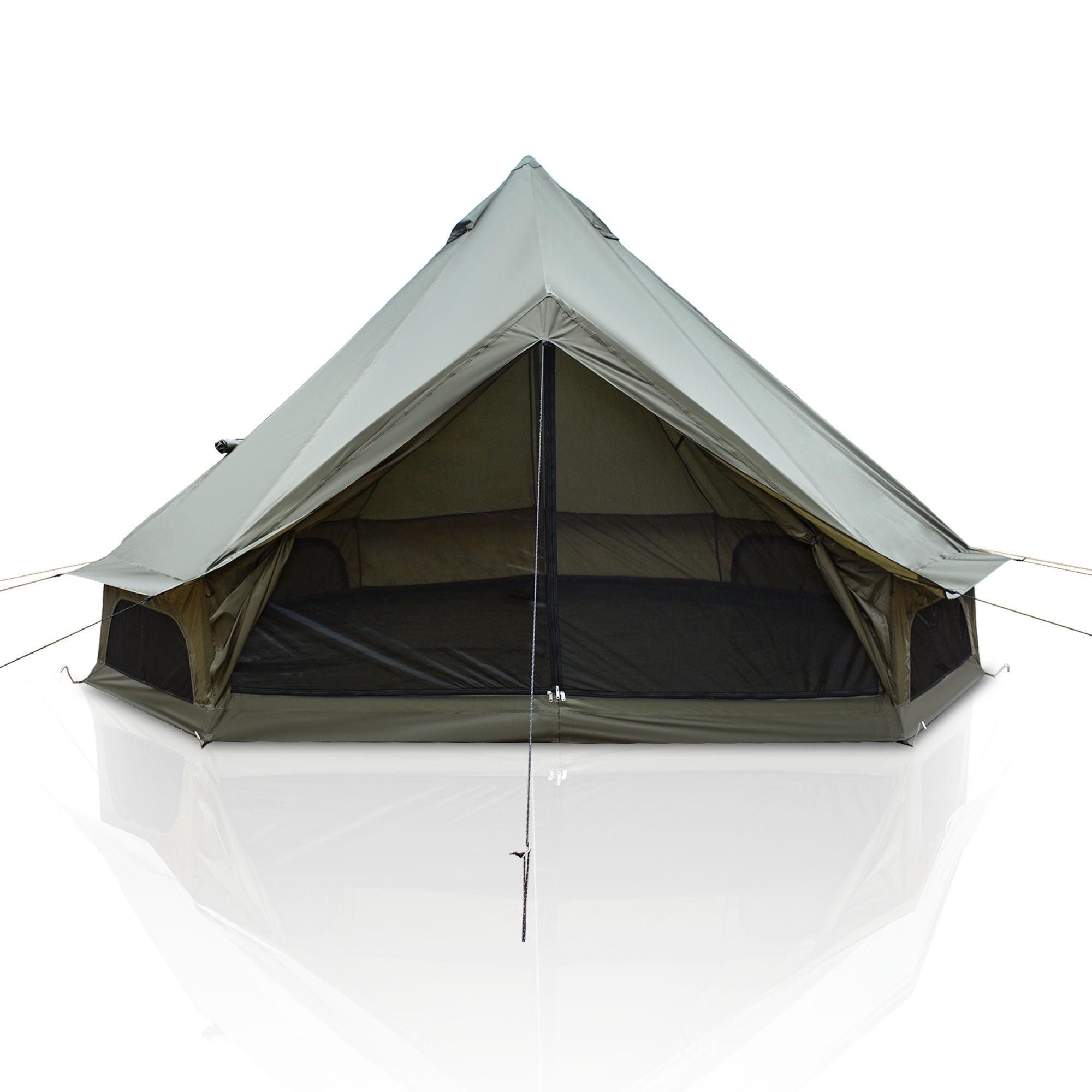 Yurt Tent with Stove Jack, 4 Season Waterproof Oxford Family Camping Tent, 9.8 FT Hot Tent Shelter Fits 3-4 People for Outdoor Party