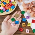 thumbnail image 3 of 200 piezas de letras de madera de colores, 20 x 17,5 x 5 mm, para aprender a escribir, crucigramas, letras A-Z., 3 of 9