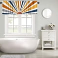 Boho Sunset Valance, Retro 70s Hippie Sunrise Mid Century Abstract