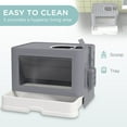 thumbnail image 4 of PawHut Cat Litter Box, Front Enter & Top Exit Cat Litter Tray, Grey, 4 of 10