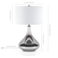 thumbnail image 4 of Henn&Hart 25.5" Smoked Chrome Glass Teadrop Table Lamp with Linen Shade, 4 of 9