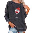 thumbnail image 2 of Pntutb Mujeres Casual Manga Completa Cuello Redondo Tops Camisas Sueltas Estampado Navideño Blusa Gráfica Pntutb Pntutb-4363, 2 of 6