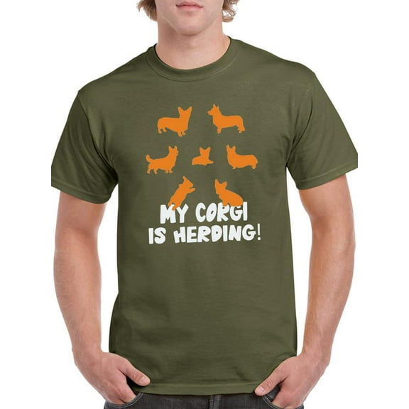 My Corgi Is Herding! T-Shirt Men -Image by Shutterstock, Male x-Large