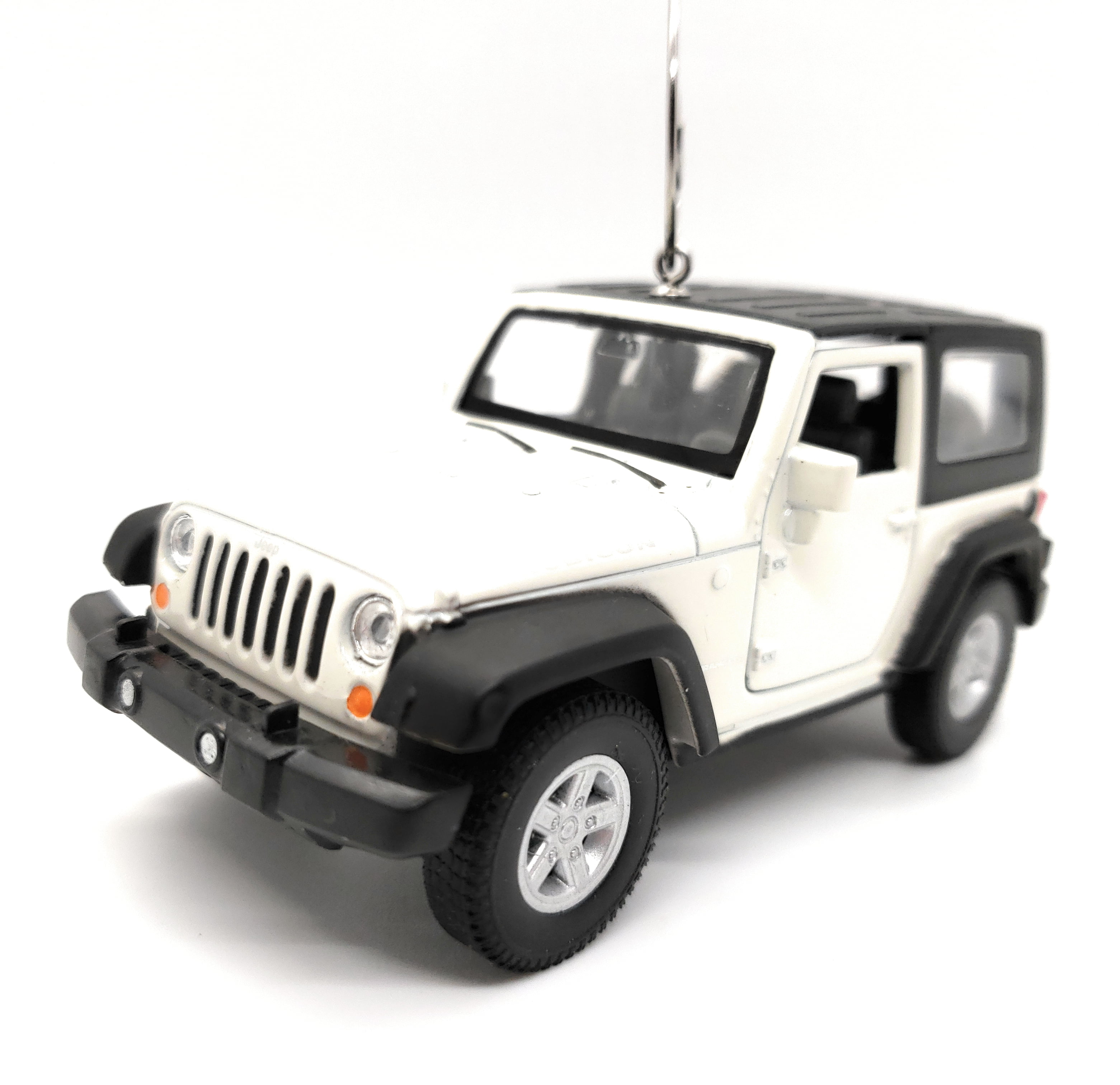 Jeep Wrangler JK with Top Large Custom Christmas Ornament 1:34 Diecast  White 