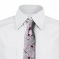 thumbnail image 3 of Men's Tie, Blooming Watercolor Flower, 3.7", Purple and Reseda Green, by Ambesonne, 3 of 4