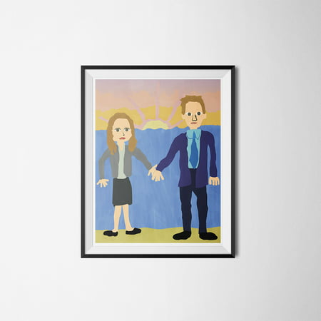 Jim & Pam Wedding Poster The Office Michael Scott Painting Dunder Mifflin (Best Of Jim And Pam The Office)