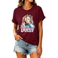 thumbnail image 3 of Women's Dolly Shirts Unisex Dolly Country Music Graphic T‑Shirt, Crewneck Short Sleeve Vintage Tee Loose Fit Casual Retro Tops for Women Daily Wear, 3 of 5