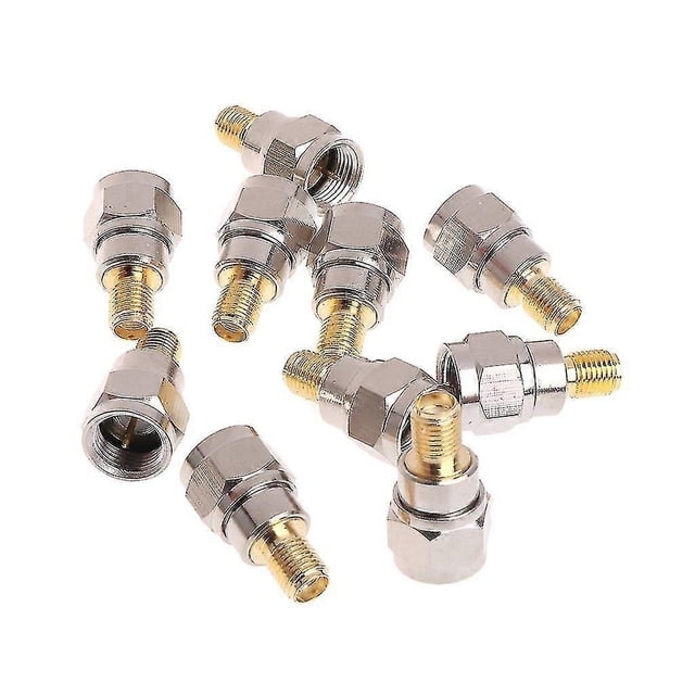 10 Pcs Steel F Type Male Plug To Sma Female Jack Rf Coaxial Adapter Connector