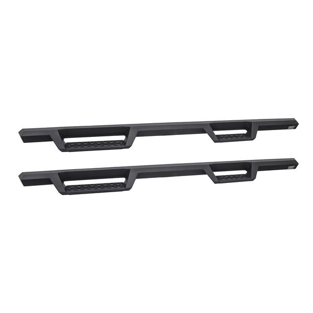 Westin Automotive Nerf Bar 56-13565 HDX; With Drop Down Steps; 3 Inch Square Straight; Powder Coated; Black; Mild Steel; With Welded End Caps; Rocker Panel Mount