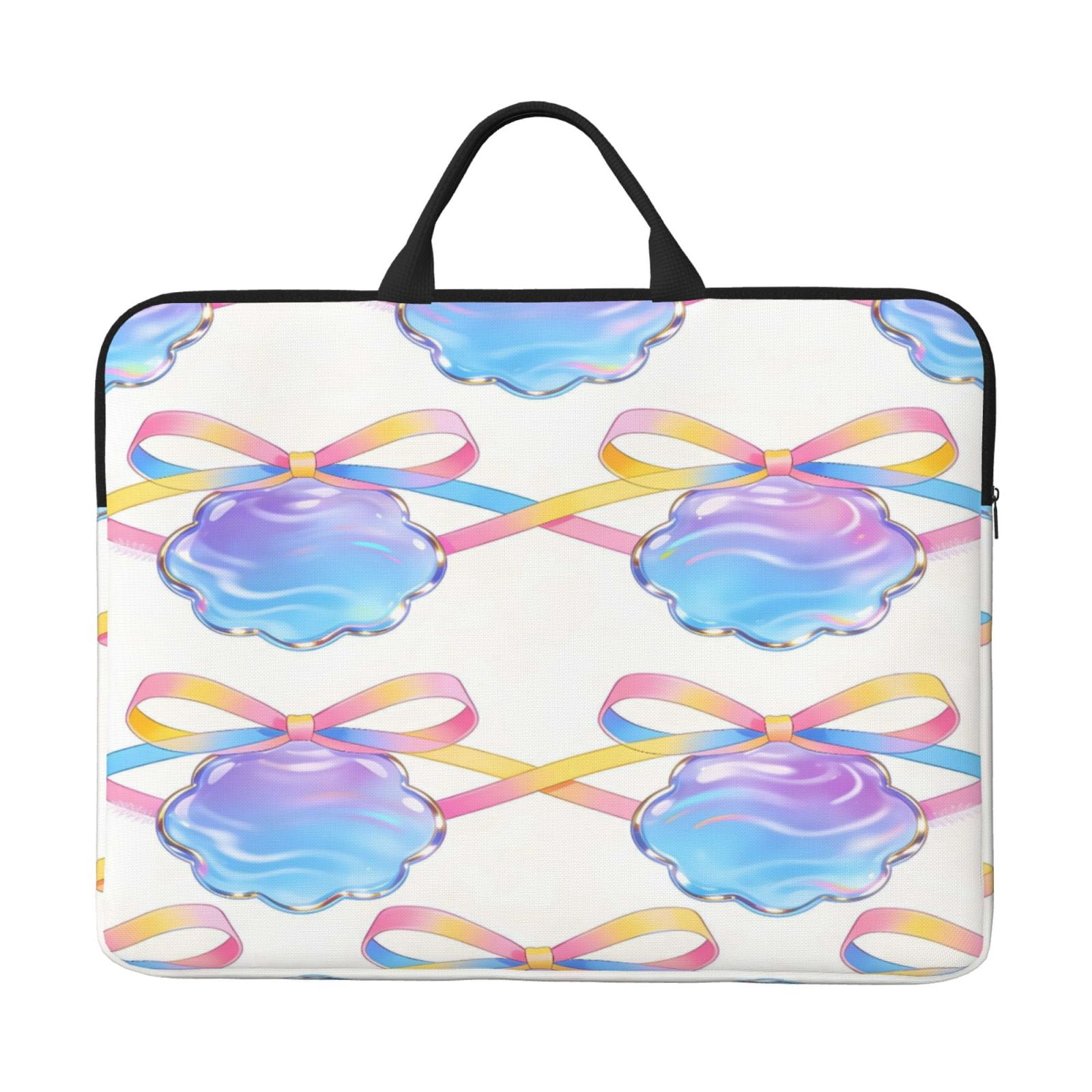 Laptop Sleeve Bag For Women Men 14inch Waterproof Durable Protective Computer Carrying Cover Handle Laptop Case Bag Glowing Bow Shell