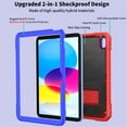 thumbnail image 3 of ELEHOLD Hybrid Rugged Case for iPad 10th Generation 10.9" 2022, Heavy Duty Shockproof Case with Hidden Foldable Kickstand Adjustable Crossbody Shoulder Strap Pencil Holder,Red+Blue, 3 of 7