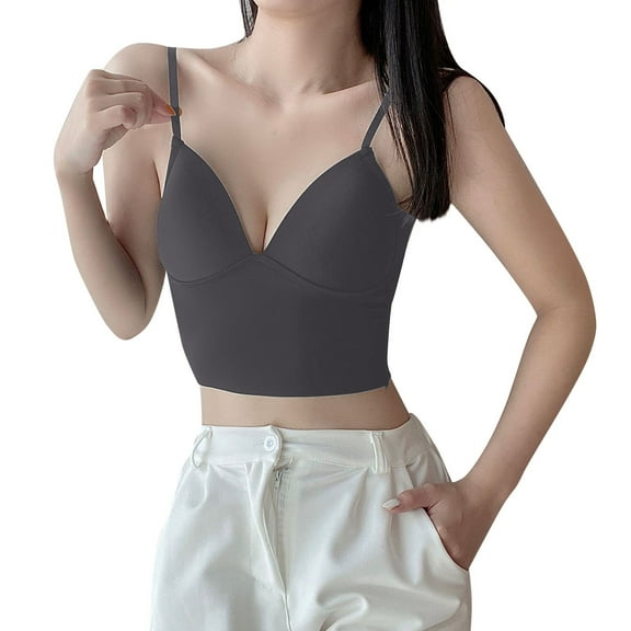 EHQJNJ Underwire Bras for Women Front Closure Tank with Built in Bra Womens Tank Tops Adjustable Strap Stretch Cotton Camisole with Built in Padded Shelf Bra Lace Bralettes for Women with Support