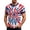 Z90-Multicolour, variant on XINPING 250th Anniversary Men’s Red White Blue Tie-Dye Patriotic Ringer T-Shirt, Crew Neck Short Sleeve Casual Tee, 250th Anniversary Independence Day Top with Blue Trim