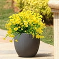 thumbnail image 2 of Viworld 10 Bundles Outdoor Artificial Daisy Fake Flowers UV Resistant Plants, Faux Plastic Greenery for Indoor Hanging Plants Garden Porch Window Box Home Wedding Farmhouse Decor (Yellow), 2 of 7