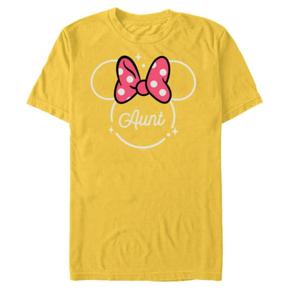 Disney Minnie Mouse Aunt Family Head Icon Magic Mother’s Day - Short Sleeve Blended T-Shirt for Adults - Customized-Yellow