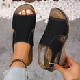 thumbnail image 3 of Rokment Womens Orthotic Platform Wedges Gladiator Sandals Summer Fashion Casual Leather Open Toe Arch Support High Heels Slingback Dressy Sandals with Adjustable Straps A Size 6, 3 of 7