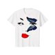 thumbnail image 1 of Women's artistic Butterfly & Face Print Cotton T-Shirt - Breathable Round Neck Short Sleeve Casual Top, Medium Stretch for Spring/Summer Casual attire, Spring Summer apparel, Bold Graphic Tee, No, 1 of 6