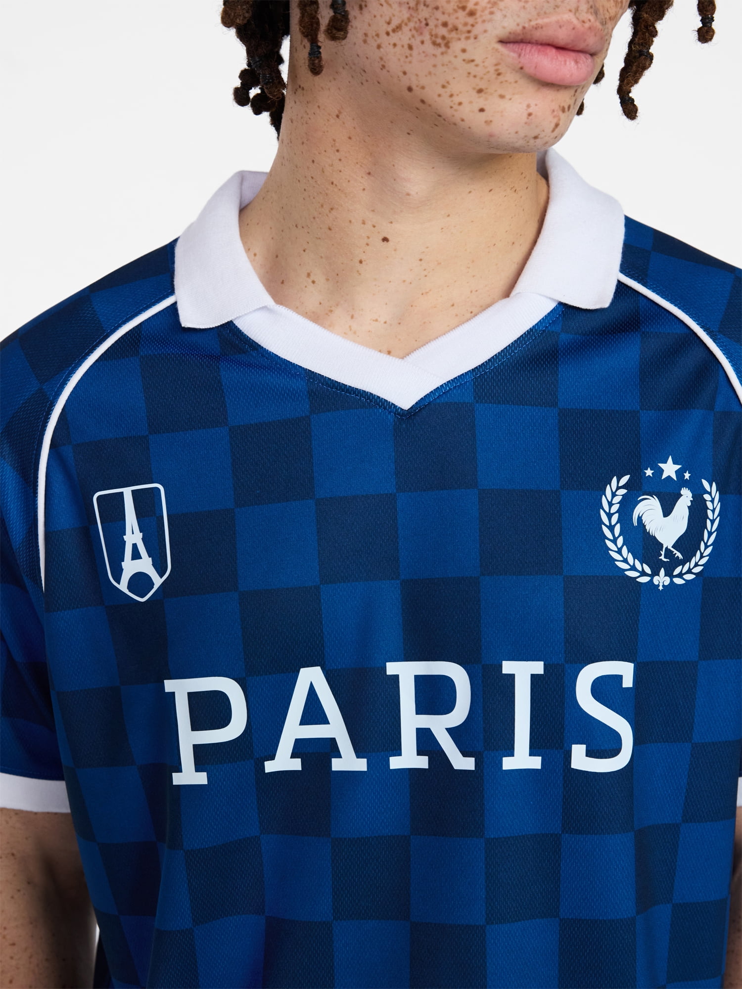 No Boundaries Soccer Jersey Mesh Tee with Short Sleeves, Men's XS-4XLT