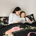 thumbnail image 4 of Homewish Child Initial C Letter Twin Bedding Sets 7-Piece, Butterfly Animal Bedding Comforter Set, Rustic Cartoon Rose Floral Reversible Sheet Sets, Super Cozy Room Decor, 4 of 7