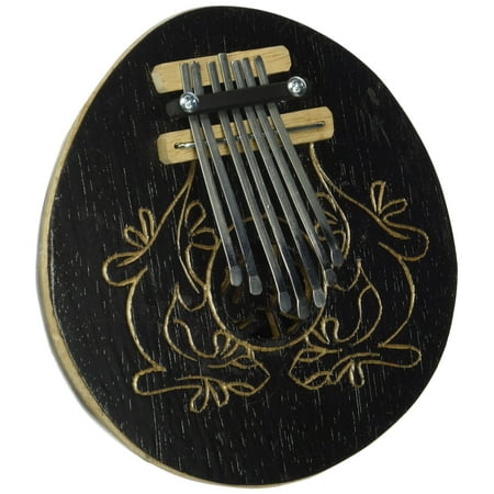 Kalimba Thumb Piano - 7 keys - Tunable - Coconut Shell - Ebonized Lizard by World Percussion USA (R)