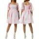 thumbnail image 1 of Vestido de princesa de tul con mangas abullonadas de Tsseiatte para mujer, minivestido de hada con teñido anudado y hombros descubiertos, vestido de fiesta de noche de corte A, 1 of 8
