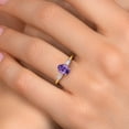 thumbnail image 4 of Gem Stone King 10K Yellow Gold Purple Amethyst and Lab Grown Diamond Engagement Ring for Women | 1.45 Cttw | Oval 8X6MM | Gemstone February Birthstone | Size 5, 4 of 6