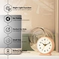 thumbnail image 2 of Analog Alarm Clock 4.5",Small Retro Desk Clock Battery Operated,Slient Metal Table Clock with Light for Living Room Decor,Bedroom,Bedside,Shelf, 2 of 7