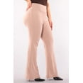 thumbnail image 4 of Plus Size High Waist Soft Brushed Flare Pants - Latte, 4 of 9
