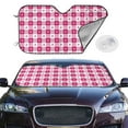 thumbnail image 3 of Lsque Plaid Heart Car Windshield Sun Shade | Accordion Folding Style Auto Shade for Car Truck SUV Van | Blocks UV Rays Sun Visor Protector | Medium, 3 of 7